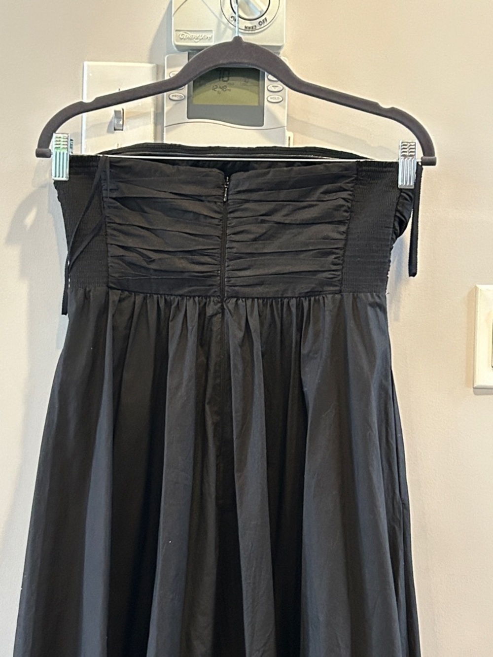 A.L.C Strapless Ruched Bodice Tate Poplin Dress Black - Picture 7 of 10